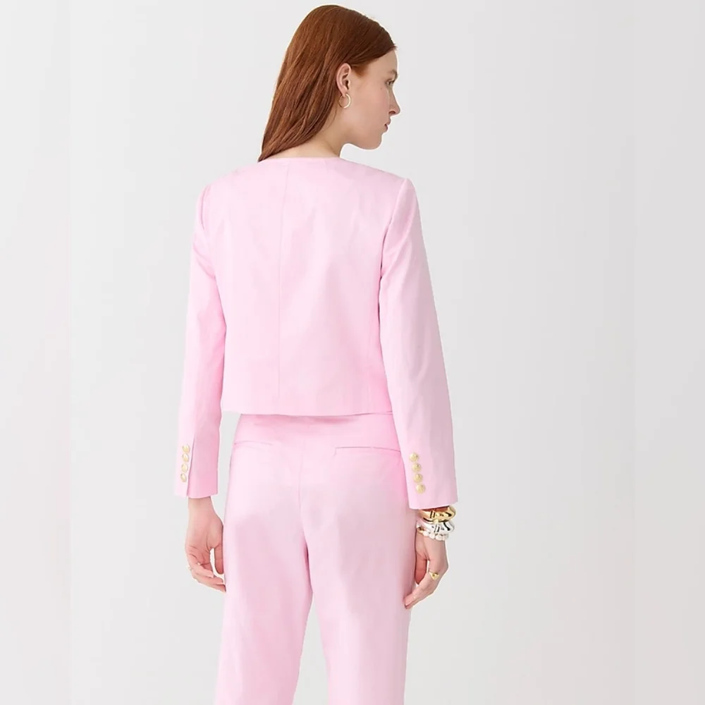 Louisa lady jacket in lightweight chino in cupcakes blush
